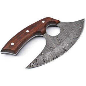 Cuchillo Ullu Burraq Hecho a Mano con Acero de Damasco, Mango de Madera, Ambidiestro, Ecológico, Apto para Lavavajillas, Acabado Mate - Product Image 3
