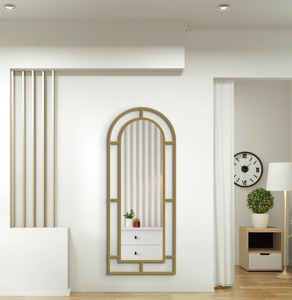 Miroir sur pied noir minimaliste grand format, idéal pour la décoration de chambre et de salon, et pour vérifier les tenues quotidiennes. Vente en gros depuis l'Inde. - Product Image 5