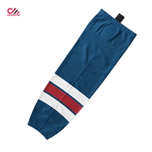 CARE <b>MASTER</b> Men's Blue <b>Ice</b> Hockey Socks With White And Red Stripes Elastic Waist Breathable Polyester Sportswear - Product Image 3