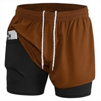 Shorts de sport respirants 2-en-1 pour hommes, séchage rapide, en Spandex, pour la course, le jogging, le fitness, le cyclisme et l'entraînement, idéal pour le surf