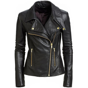 Women's Trendy Eco-Friendly Breathable Genuine <b>Leather</b> <b>Jacket</b> with Faux Fur Lining Vintage Style <b>Winter</b> <b>Leather</b> <b>Jacket</b> - Product Image 1