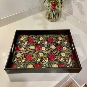 Plateau de service en bois fait main avec résine époxy, présentoir décoratif pour service et présentation de service à thé - Product Image 1