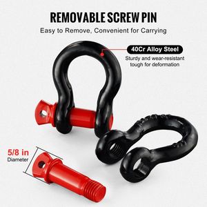 4 Pack 1/2\" <b>D</b>-Ring Shackle Heavy Duty 8 Ton (17637 Lbs) Break Strength 5/8\" Screw Pin for Road Vehicles Alloy Steel <b>Model</b> - Product Image 4