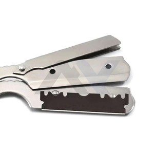 Premium Folding Stainless Steel Cut Throat <b>Razor</b> for <b>Men</b> Heavy Duty Barber Straight Shaving <b>Razor</b> with Solid Wood Handle Profess - Product Image 2