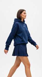 Sudadera con Capucha Azul Marino Extra Grande con Bolsillo Canguro, Sudadera con Capucha Lisa con Logotipo Frontal - Product Image 2