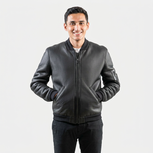 Wholesale Supplier Customized <b>Sheepskin</b> Leather <b>jacket</b> for men Affordable Price Winter Wear Warm Leather <b>jacket</b> for men - Product Image 1