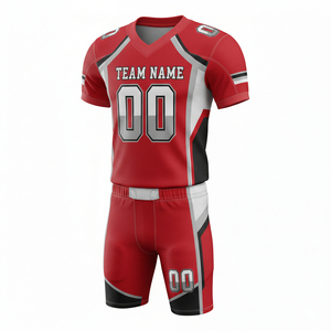 Conjunto de Uniforme de Fútbol Americano Personalizable para Hombre, Pantalones Cortos y Camiseta con Logotipos Delanteros/Traseros, 100% Poliéster, Impresión Digital, Tallas Grandes - Product Image 4