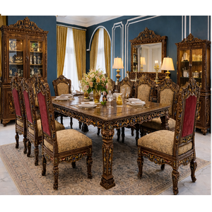 Muebles de Comedor Europeos de Lujo Tallados a Mano, Estilo Victoriano, Juego de Mesa de Comedor para Ocho Personas, Compre el Juego de Comedor Royal en Nueva York - Product Image 1