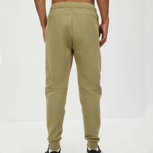 <b>Men's</b> <b>Khaki</b> Cotton Sweatpants Elastic Waist Casual Joggers Side Pockets Midweight Autumn Wear - Product Image 2