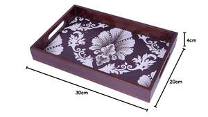 Plateau de service en bois design moderne, plateau décoratif pour la cuisine et la salle à manger - Product Image 6