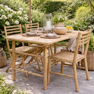 Silla de Comedor de Bambú Hecha a Mano, Silla de Bambú Natural, Muebles Ecológicos para Comedor, Cocina, Cafetería, Restaurante - Product Image 1