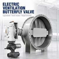 Vanne papillon à bride électrique JIAHE, personnalisable, grande taille, pour la ventilation industrielle, le contrôle du débit de gaz, modèle JH-EVBV