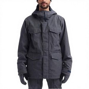 <b>Men's</b> Waterproof Hooded Puffer <b>Jacket</b> <b>Long</b> Sleeve Thick Polyester Winter Workwear Style Solid Color Zipper Closure - Product Image 3