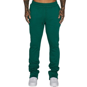 Athletic Flare Jogger Pants Men Polyester Cotton Stretch Breathable Quick Dry Wide Leg Gym Training Custom OEM Private Label - Product Image 3