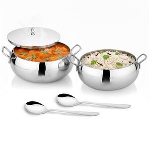 Premium Heavy <b>Gauge</b> Stainless Steel Serving Pot with Tempered Glass Lid and Induction Compatible Base - Product Image 6