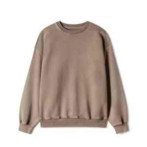 Sweat-shirt unisexe en molleton de coton vierge en gros, personnalisable avec logo imprimé, basique, en mélange de coton uni, col rond, pour hommes - Product Image 1