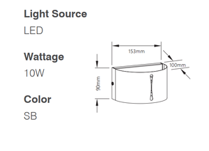 Applique murale LED extérieure cylindrique 3000K blanc chaud IP65 étanche pour jardin 110-240V à fixation murale - Product Image 2