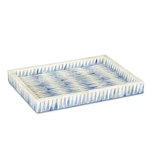 Bandeja de servicio de nácar artesanal estándar superior para servicio de té, soporte de joyería para exhibición de aperitivos disponible a precio de fábrica - Product Image 1