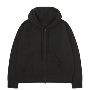 Sweat à capuche zippé en tricot avec emblème Fluffy pour homme, sweat à capuche noir confortable et élégant avec poche avant, sweat à capuche en tricot premium avec emblème - Product Image 1