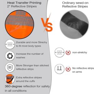 Sweat-shirts de sécurité à fermeture éclair, haute visibilité, classe 1, réfléchissants, ignifuges, en molleton de coton modacrylique, imperméables aux flammes, avec LED clignotante, personnalisables - Product Image 5