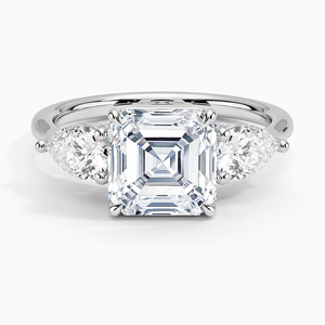 แหวน BOJ รุ่น 0133 ทรง Asscher Cut เงินแท้ 925 ประดับเพชรโมอิสซาไนต์ 2 กะรัต สี D ความสะอาด VVS1 ตัวเรือนแบบ Opera Prong Setting พร้อมใบรับรอง GRA - Product Image 1