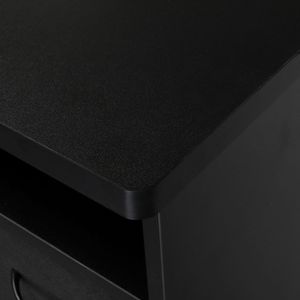 Table de manucure double en MDF noir avec 3 tiroirs et 1 porte, ventilateur inclus - Product Image 6