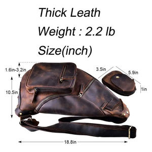 Sac messager personnalisé en gros pour hommes, sac bandoulière en cuir, sac à main pour homme - Product Image 5