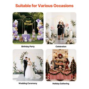 Set di 3 Supporti ad Arco in Metallo Dorato con Struttura Stabile e Facile Montaggio, 7.2/6.6/6ft, per Feste, Matrimoni e Fotografia di Nascita - Product Image 5