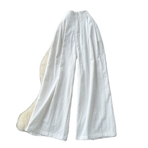 2025 otoño Casual transpirable cremallera Fly suelta pierna ancha estampado pantalones de cintura alta mujeres y niñas al aire libre al por mayor - Product Image 3