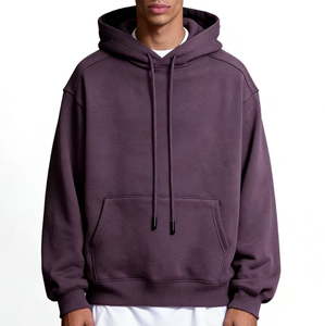 Sudadera con capucha reversible para hombre de fabricante OEM, con tejido inverso, forro polar de algodón en contraste, cremallera y costuras personalizadas. - Product Image 3