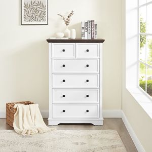 6 Drawer Tall Chest Dresser Closet Organizers <b>Storage</b> for <b>Clothes</b> in Living Room Cabinet with 6 Drawers - Product Image 2