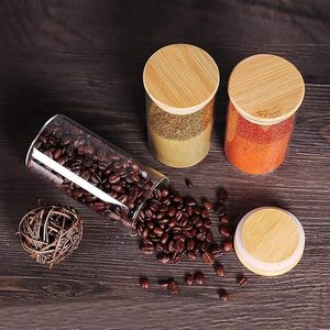Luxury Borosilicate Glass <b>Pantry</b> Jar Set with Bamboo Lid Dustproof Modern Design Handblown for Home <b>Kitchen</b> Organization - Product Image 2