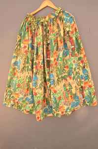 Vestido Largo con Estampado Artesanal Indio para Mujer, Falda con Estampado Artesanal, Vestido Estampado a Mano, Falda Larga de Algodón Blanco para Mujer - Product Image 2