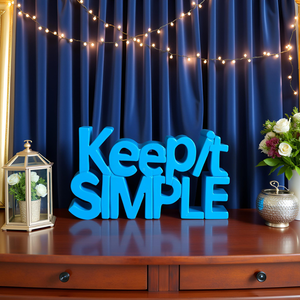 Letrero Decorativo Pintado en Azul con Frase Motivacional 'Keep It Simple', Artículos de Decoración para el Hogar, Placas Decorativas para Regalo, Decoración para Sala de Estar - Product Image 3