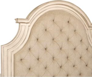 Anastasia Elegante cama King de madera maciza en blanco antiguo Nueva colección de muebles clásicos - Product Image 6