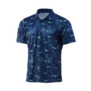 เสื้อโปโลตกปลาแบบแห้งเร็ว ลายพิมพ์ลายต้นไม้  ป้องกันแสงแดด UPF 50 ผลิตจากโพลีเอสเตอร์ แขนสั้น น้ำหนัก 140 กรัม ผลิตตามสั่ง สำหรับทุกเพศ - Product Image 3
