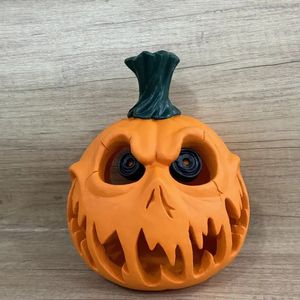 Decorazioni Festive per interni/esterni di Halloween gigantesche in resina di zucca e teschio inquietante caratteristiche del viso intagliato Texture luci Hallow - Product Image 3