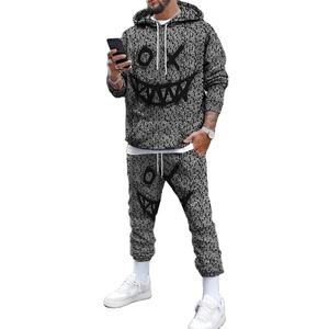 2023 nouvel ensemble à capuche, jogging pantalon de sport décontracté ensemble deux pièces, automne et hiver hip-hop coton vêtements pour hommes - Product Image 1