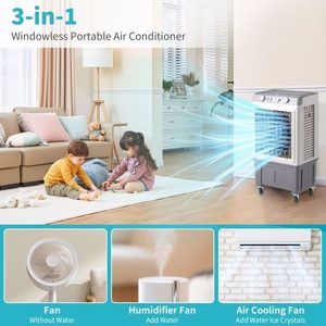 Portable 3-in-1 Evaporative Air Cooler 2353 CFM with Large 7.9 Gal Water Tank & Scroll Casters 4 IC Indoor & Outdoor Use - Product Image 3