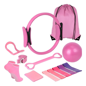 Kit de fitness portable 13 pièces pour <span class=keywords><strong>yoga</strong></span> et Pilates, équipement d'exercice à domicile avec sac de rangement, ensemble d'entraînement pour débutants 11 pièces, salle de sport à domicile - Product Image 4