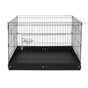 Recinto per Cani a 4 Pannelli in Metallo, Box per Esercizio Animali Domestici 24 X 36 Pollici, Recinzione Pieghevole per Interni ed Esterni con Porta - Product Image 1