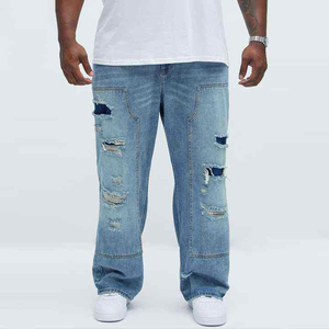 Pantalones Anchos de Mezclilla para Hombre, 100% Algodón, 14 Oz, Estilo Baggy, Fabricante OEM, Ropa Urbana, Jeans de Pierna Ancha para Hombre, Talla Grande - Product Image 1