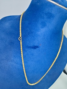 Chaîne en or massif 22 carats pour hommes et femmes, collier à maillons cylindriques en or jaune authentique, bijoux fins faits à la main en Inde, à porter au quotidien, cadeau - Product Image 3