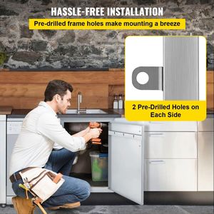 Puerta Doble de Acero Inoxidable de 36W x 21H Pulgadas para Acceso a Barbacoas y Estaciones de Asado, Puertas de Cocina Exterior para Isla de Barbacoa, Accesorios para Barbacoa - Product Image 5