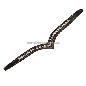 Banda de cuero con diseño personalizado en forma de V, banda para cejas de caballo con canal vacío, incrustada en espiral, Perla blanca, banda ostentosa para cejas - Product Image 4