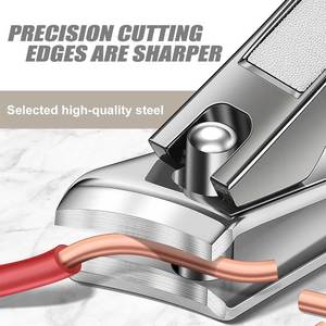 Coupe-ongles en acier inoxydable à lame courbée et coupe nette, avec poignée renforcée, pour ongles des doigts et des orteils, outil de toilettage polyvalent - Product Image 3