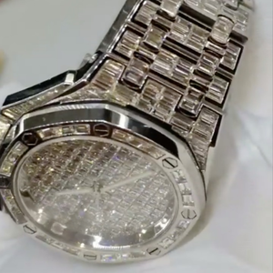 Montre de haute qualité personnalisée, sertie de diamants de laboratoire, en acier inoxydable, de la meilleure qualité, pour hommes - Product Image 6