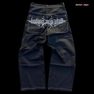 Oversized Unisex Hooded Fleece <b>Pants</b> <b>Black</b> Back Pocket Winter Streetwear Cotton Loose Fit Color Fade Proof Custom Logo - Product Image 4
