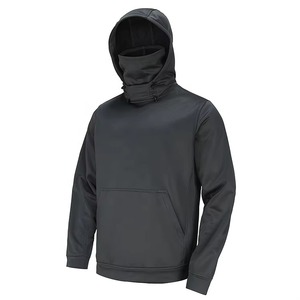 Pull à capuche long pour homme 100% polyester imprimé numérique uni pour l'automne/l'hiver - Product Image 6