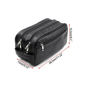 High Quality Toilet Pouch Washable <b>Toiletry</b> <b>Bag</b> Travel Cosmetic <b>Bag</b> <b>Mens</b> Leather Custom Design logo Makeup Travel Organizer - Product Image 2